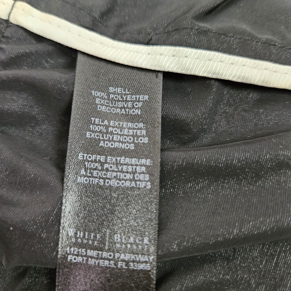 White House Black Market Black Lightweight Windbreaker Jacket Size 10 Women N56 - Picture 9 of 12